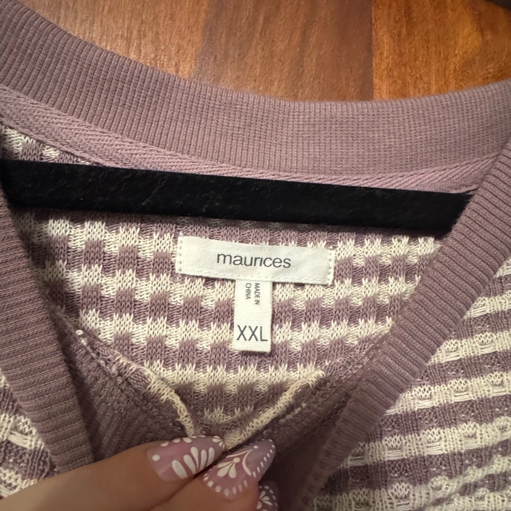 Maurice’s Plus Size Mauve Striped Sweater - Size XXL - Picture 4 of 4